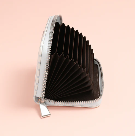 Blue Bow Gingham Card Holder