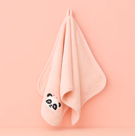 Panda Microfibre Towels Pink