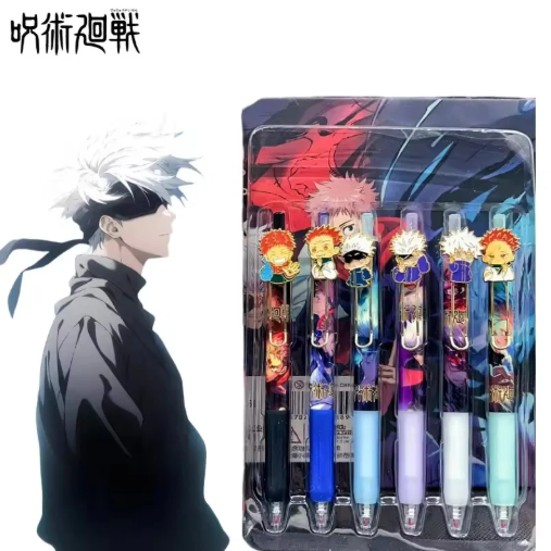 Gojo Charm Pen Set of 6 (Black Gel)
