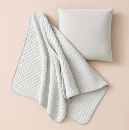 Block Pattern Microfibre Towel - Grey (S)