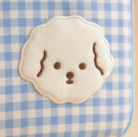 Blue Gingham Dog Laptop Bag