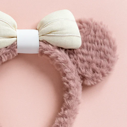 Mickey Ears With Bow Skincare Headband Pink Hard