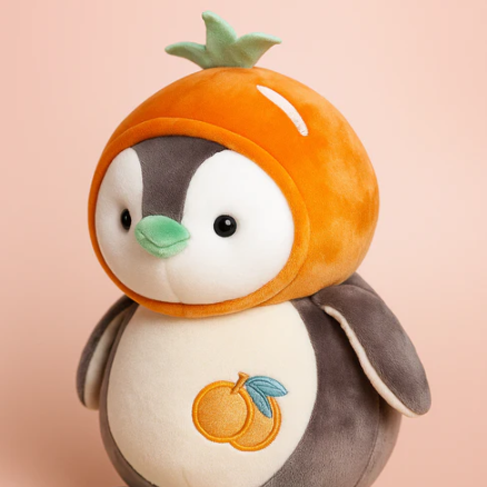 Cute Penguin Plush Toy Orange - Large