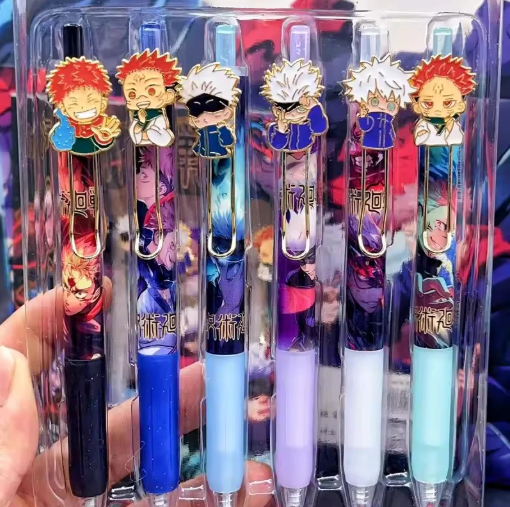 Gojo Charm Pen Set of 6 (Black Gel)