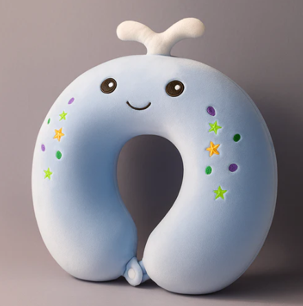 Whale with colorful Freckles Neck Pillow (Memory Foam)