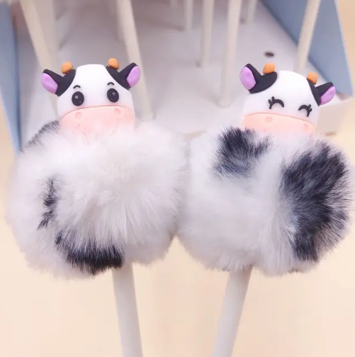 Cow Pom Pom Pen
