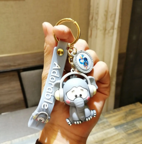 Headphone Elephant Keychain