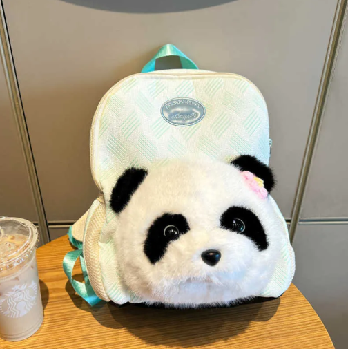 Girly Panda Plush Backpack