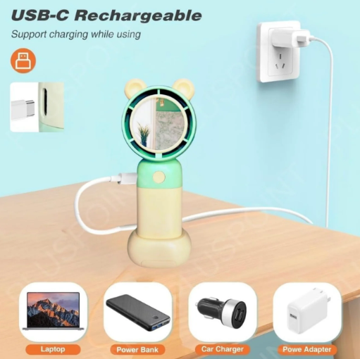 Cuddly Cooler Rechargeable Fan + Mirror