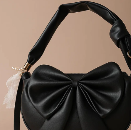 Round Bow Sling Bag - Black