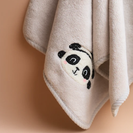 Panda Microfibre Towel Grey