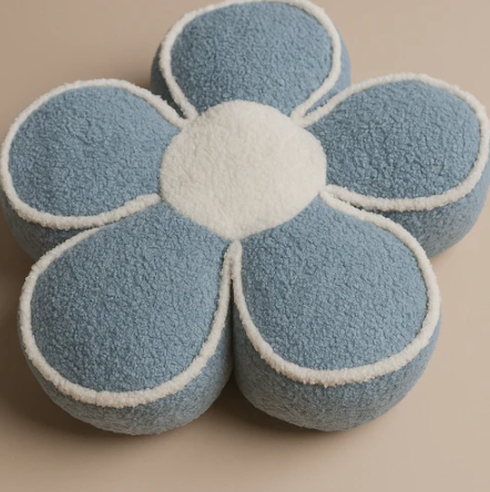 Soft Flower Pillow Blue