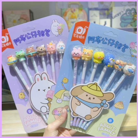 Cartoon Pencil With Eraser(Set of 6)