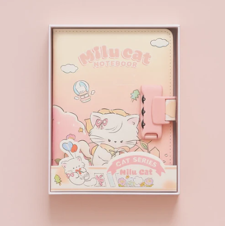 Milu Cat Notebook - Garden Bliss