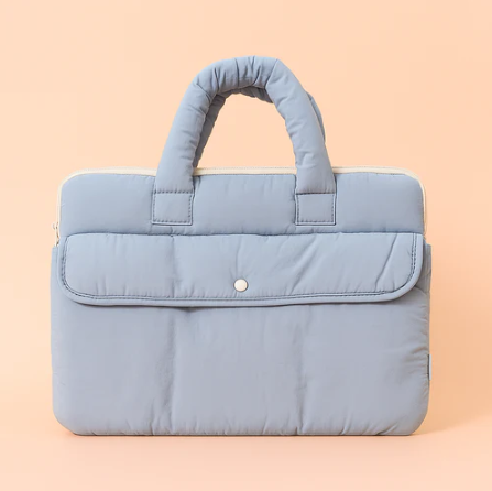 Puffed Blue Laptop Bag