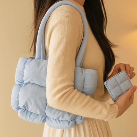 Puffed Tote bag Blue