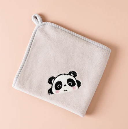 Panda Microfibre Towel Grey