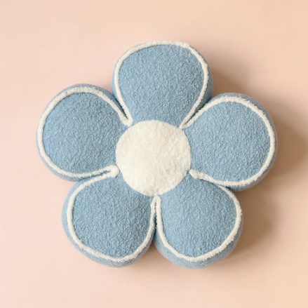 Soft Flower Pillow Blue