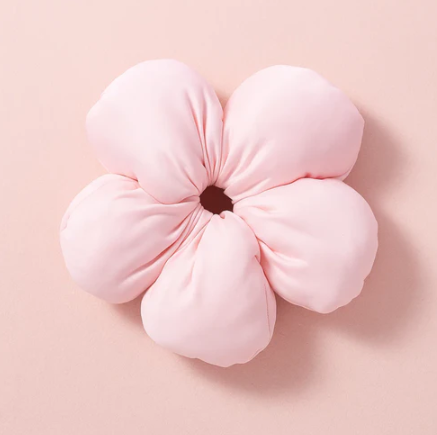 Puffy Flower Pink Scrunchie