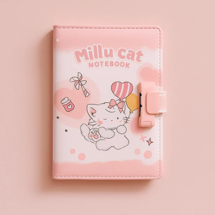 Milu Cat Notebook - Balloon Adventure