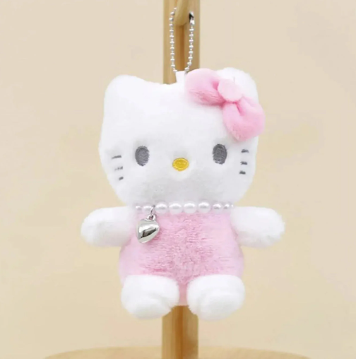 Hello Kitty Pearl Necklace Plush Bag Charms