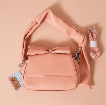 Puffed Bow Top Sling Bag