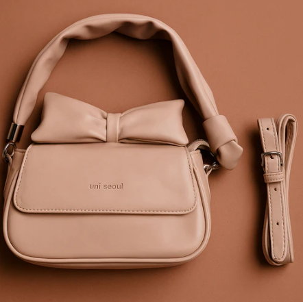 Puffed Bow Top Sling Bag