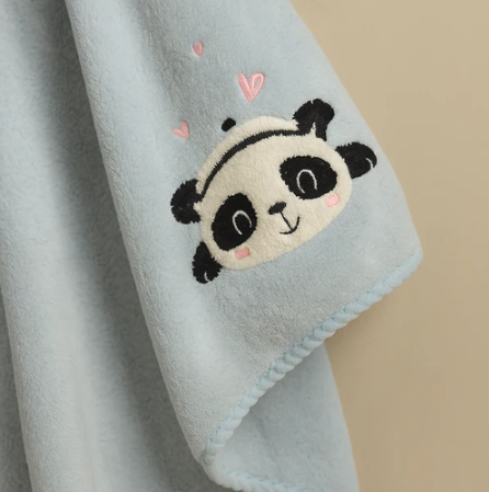 Panda Microfibre Towel Blue