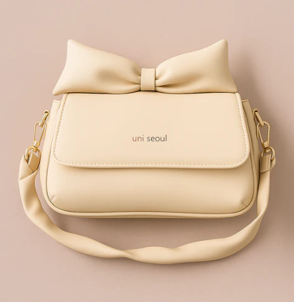 Puffed Bow Top Sling Bag