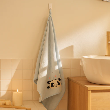 Panda Microfibre Towel Blue