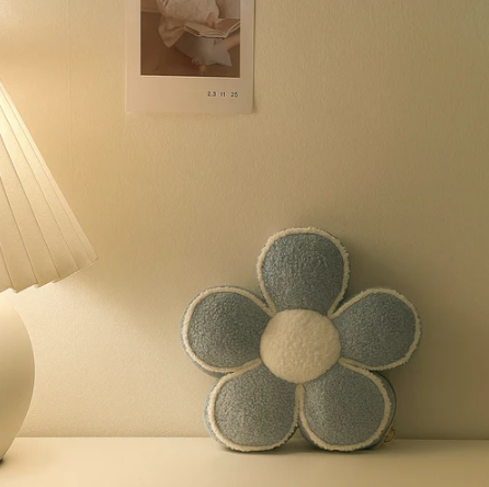 Soft Flower Pillow Blue