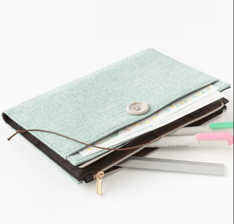 Yuru Log Zipper Pouch Notebook Cover / MIDORI