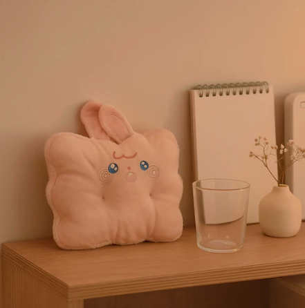 Pink Rabbit Plushie Cushion