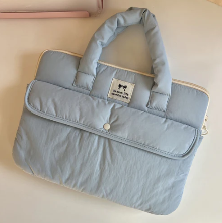 Puffed Blue Laptop Bag