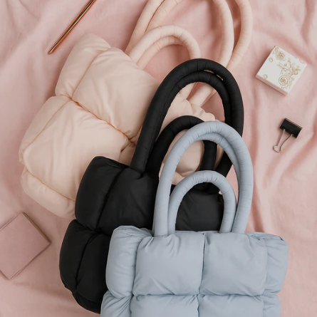 Puffed Tote bag Blue