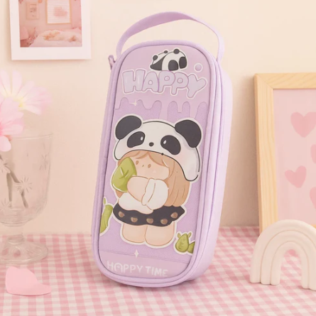 Panda Pencil Pouch - Purple