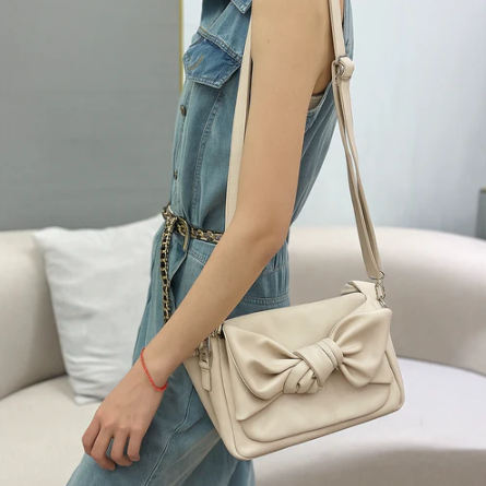 Knot Bow Sling Bag - Beige
