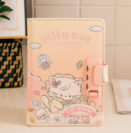 Milu Cat Notebook - Garden Bliss