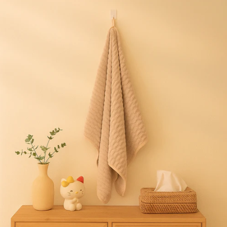 Block Pattern Microfibre Towel - Pink (S)