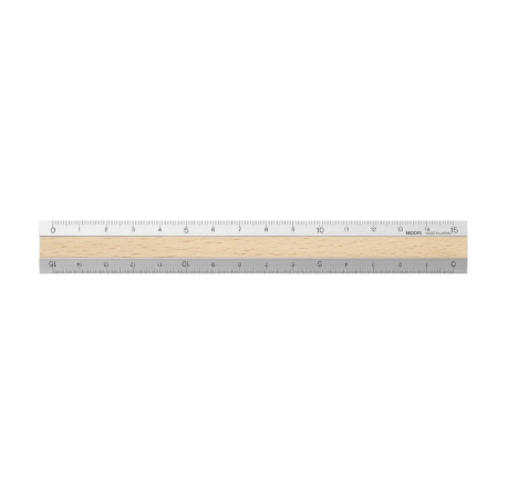 Aluminum & Wood Rulers 15cm / MIDORI