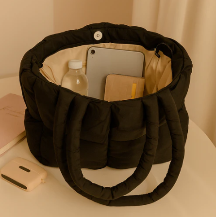 Puffed Tote Bag Black