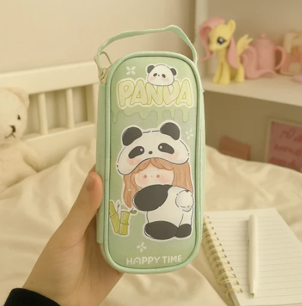 Panda Pencil Pouch - Green