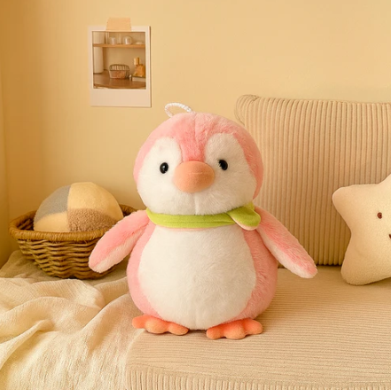 Muffler Penguin Plush Toy pink -Small