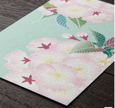 [Limited] Seasons Spring Silk-Print Postcard / MIDORI
