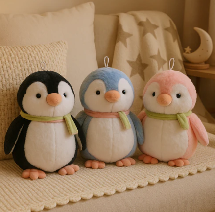 Muffler Penguin Plush Toy blue - Large