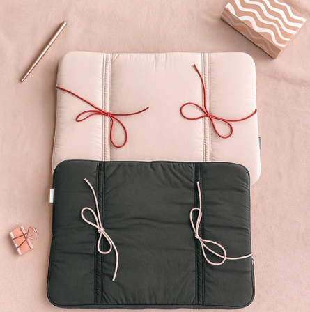 Black Puffed Bow Laptop Sleeve