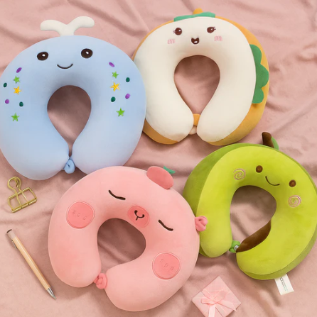 Pink Capybara Neck Pillow (Memory Foam)