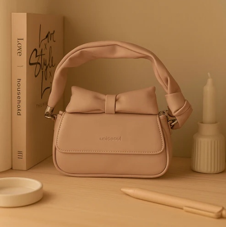 Puffed Bow Top Sling Bag