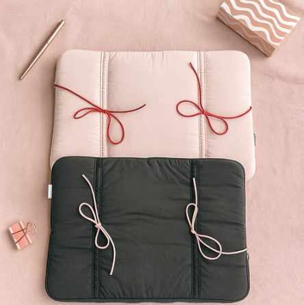 Pink Puffed Bow Laptop Sleeve