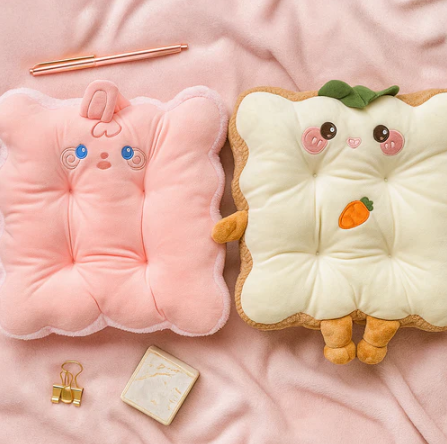 White Toastie Plushie Cushion